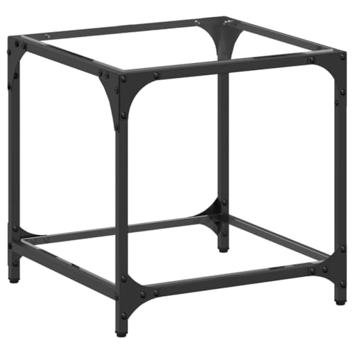 KTHLBRH Coffe Table Couchtisch Klein Wohnzimmertisch Wohnzimmer Tisch für Couch - Couchtisch mit Glasplatte Transparent 40x40x40 cm Stahl für Schlafzimmer Garten Wohnzimmer Balkon von KTHLBRH