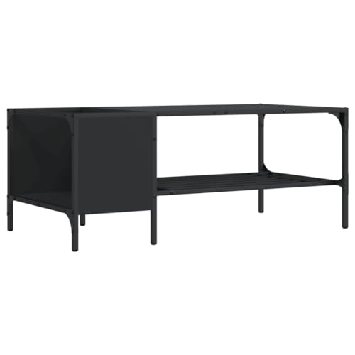 KTHLBRH Coffe Table Couchtisch Klein Wohnzimmertisch Wohnzimmer Tisch für Couch - Couchtisch mit Regal Schwarz 100x51x40 cm Holzwerkstoff für Schlafzimmer Küche Wohnzimmer Balkon KTHLBRH Coffe Table Couchtisch Klein Wohnzimmertisch Wohnzimmer Tisch für Couch - Couchtisch mit Regal Schwarz 100x51x40 cm Holzwerkstoff für Schlafzimmer Küche Wohnzimmer Balkon von KTHLBRH