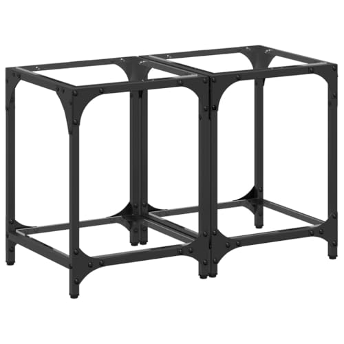KTHLBRH Coffe Table Couchtisch Klein Wohnzimmertisch Wohnzimmer Tisch für Couch - Couchtische mit Glasplatte 2 STK. Transparent 30x30x40 cm Stahl für Schlafzimmer Garten Wohnzimmer Balkon von KTHLBRH