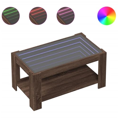 KTHLBRH Couch Table Beistelltisch Couch Kleiner Tisch Outdoor Living Room Table - LED-Couchtisch Braun Eichen-Optik 93x53x45 cm Holzwerkstoff für Wohnzimmer Schlafzimmer Garten Balkon KTHLBRH Couch Table Beistelltisch Couch Kleiner Tisch Outdoor Living Room Table - LED-Couchtisch Braun Eichen-Optik 93x53x45 cm Holzwerkstoff für Wohnzimmer Schlafzimmer Garten Balkon von KTHLBRH
