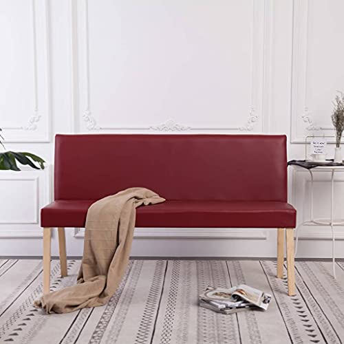 KTHLBRH Couch hocker Bettbank Flur möbel Sitzbank 139,5 cm Weinrot Kunstleder von KTHLBRH