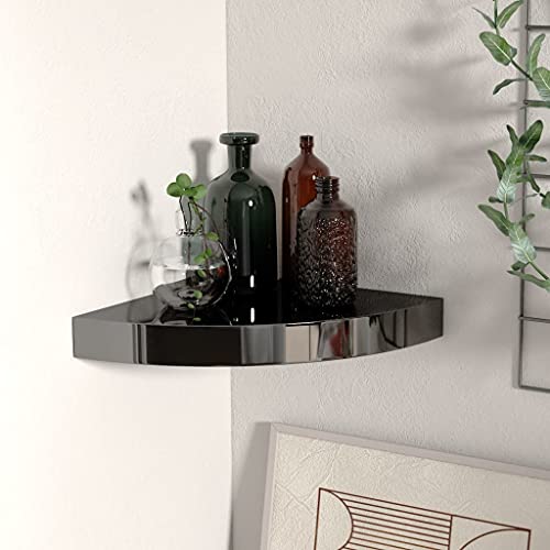 KTHLBRH Eck-Schweberegal Hochglanz-Schwarz Regal Regal für Deko für Wohnzimmer Bad 25x25x3,8 cm MDF KTHLBRH Eck-Schweberegal Hochglanz-Schwarz Regal Regal für Deko für Wohnzimmer Bad 25x25x3,8 cm MDF von KTHLBRH