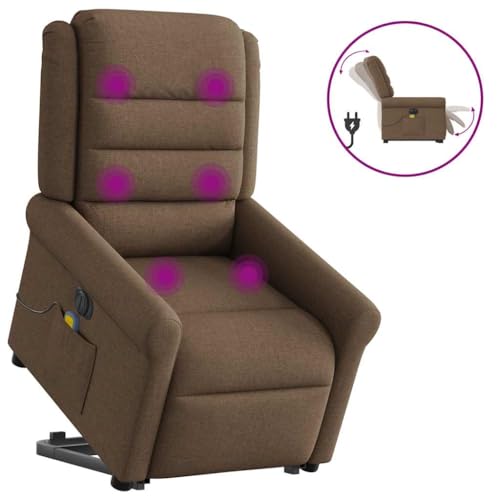 KTHLBRH Elektrischer Massagesessel mit Aufstehhilfe Braun Stoff Stuhl Lesesessel für Schlafzimmer Küche KTHLBRH Elektrischer Massagesessel mit Aufstehhilfe Braun Stoff Stuhl Lesesessel für Schlafzimmer Küche von KTHLBRH