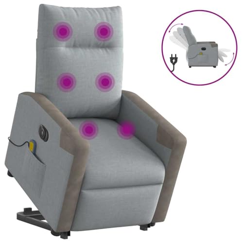 KTHLBRH Elektrischer Massagesessel mit Aufstehhilfe Hellgrau Stoff Lesesessel Wartezimmersessel für Büro Wohnzimmer KTHLBRH Elektrischer Massagesessel mit Aufstehhilfe Hellgrau Stoff Lesesessel Wartezimmersessel für Büro Wohnzimmer von KTHLBRH