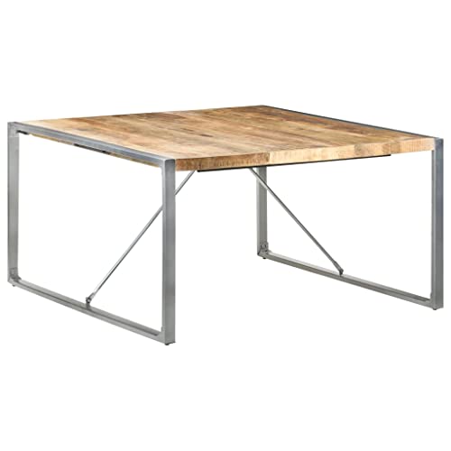 KTHLBRH Esstisch Familientisch Tafel für Küche 140x140x75 cm Raues Mangoholz von KTHLBRH