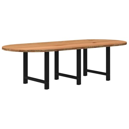 KTHLBRH Esstisch Hellbraun Familientisch Dinner Table für Restaurant 280x120x74 cm Massivholz Eiche Oval von KTHLBRH