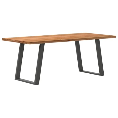 KTHLBRH Esstisch Hellbraun Mahlzeitentisch Tafel für Restaurant 200x90x74 cm Massivholz Eiche Rechteckig von KTHLBRH