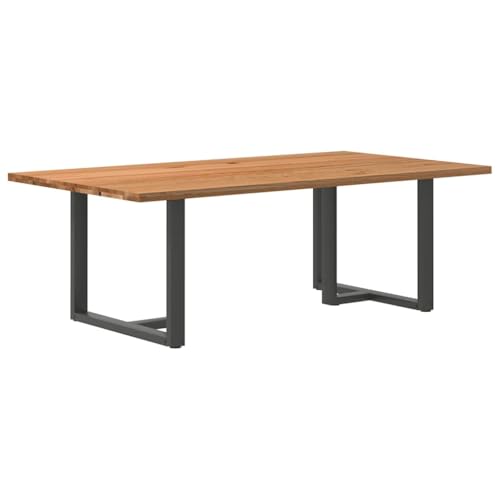 KTHLBRH Esstisch Hellbraun Massiver Esstisch Tafel für Küche 220x120x74 cm Massivholz Eiche Rechteckig von KTHLBRH