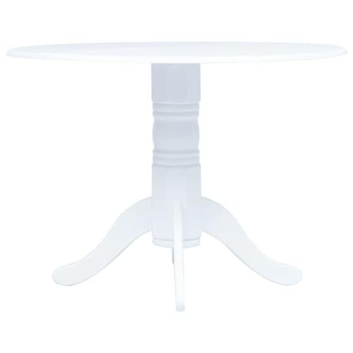 KTHLBRH Esstisch Weiß Tafel Speisetisch für Innenraum 106 cm Massivholz Gummibaum von KTHLBRH