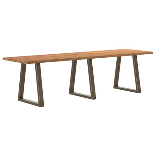 KTHLBRH Esstisch mit Baumkanten Pflegeleichter Tisch Tafel für Restaurant 280x80x74 cm Massivholz Eiche von KTHLBRH