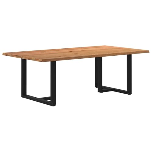 KTHLBRH Esstisch mit Baumkanten Speisetisch Familientisch für Restaurant 220x120x74 cm Massivholz Eiche Rechteck von KTHLBRH