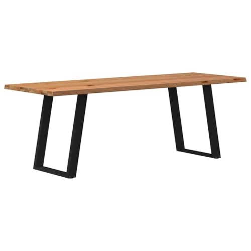 KTHLBRH Esstisch mit Baumkanten Tafel Familientisch für Restaurant 220x80x74 cm Massivholz Eiche von KTHLBRH