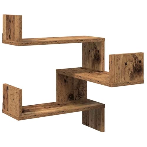 KTHLBRH Floating Shelf Schweberegale Badregal Kleines Regal Wand - Wand-Eckregal Altholz-Optik 40x40x49,5 cm Holzwerkstoff für Balkon Schlafzimmer Küchen Badezimmer KTHLBRH Floating Shelf Schweberegale Badregal Kleines Regal Wand - Wand-Eckregal Altholz-Optik 40x40x49,5 cm Holzwerkstoff für Balkon Schlafzimmer Küchen Badezimmer von KTHLBRH