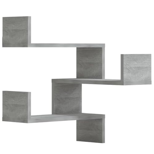KTHLBRH Floating Shelf Schweberegale Badregal Kleines Regal Wand - Wand-Eckregale 2 STK. Grau Sonoma 40x40x50 cm Holzwerkstoff für Balkon Schlafzimmer Küchen Badezimmer KTHLBRH Floating Shelf Schweberegale Badregal Kleines Regal Wand - Wand-Eckregale 2 STK. Grau Sonoma 40x40x50 cm Holzwerkstoff für Balkon Schlafzimmer Küchen Badezimmer von KTHLBRH