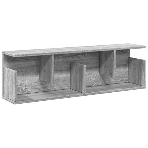 KTHLBRH Floating Shelf Schweberegale Badregal Kleines Regal Wand - Wandschrank 100x20x30 cm Grau Sonoma Holzwerkstoff für Schlafzimmer Wohnzimmer Balkon Büro von KTHLBRH