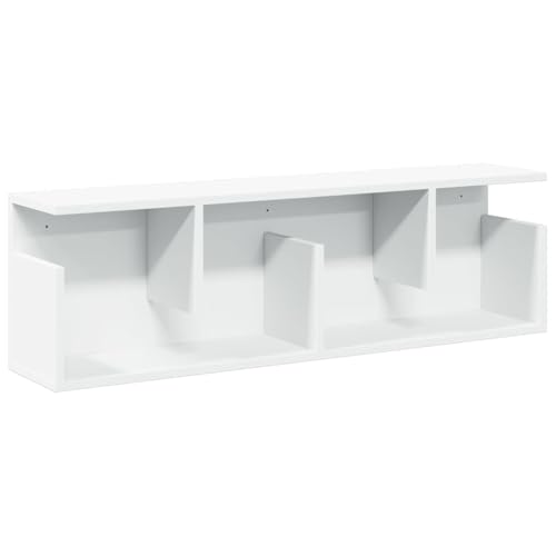 KTHLBRH Floating Shelf Schweberegale Badregal Kleines Regal Wand - Wandschrank 100x20x30 cm Weiß Holzwerkstoff für Schlafzimmer Wohnzimmer Balkon Büro von KTHLBRH