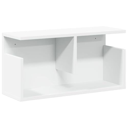 KTHLBRH Floating Shelf Schweberegale Badregal Kleines Regal Wand - Wandschrank 60x20x30 cm Weiß Holzwerkstoff für Schlafzimmer Wohnzimmer Balkon Büro von KTHLBRH