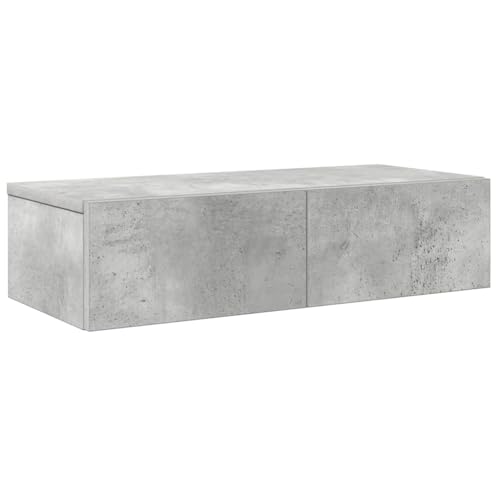 KTHLBRH Floating Shelves Badregal Wandregal Küche Kleines Regal Wand - Wandregal mit Schubladen Betongrau 60x26,5x15cm Holzwerkstoff für Büro Schlafzimmer Balkon Küchen KTHLBRH Floating Shelves Badregal Wandregal Küche Kleines Regal Wand - Wandregal mit Schubladen Betongrau 60x26,5x15cm Holzwerkstoff für Büro Schlafzimmer Balkon Küchen von KTHLBRH