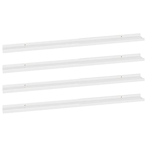 KTHLBRH Floating Shelves Badregal Wandregal Küche Kleines Regal Wand - Wandregale 4 STK. Hochglanz-Weiß 115x9x3 cm für Balkon Badezimmer Wohnzimmer Küchen KTHLBRH Floating Shelves Badregal Wandregal Küche Kleines Regal Wand - Wandregale 4 STK. Hochglanz-Weiß 115x9x3 cm für Balkon Badezimmer Wohnzimmer Küchen von KTHLBRH