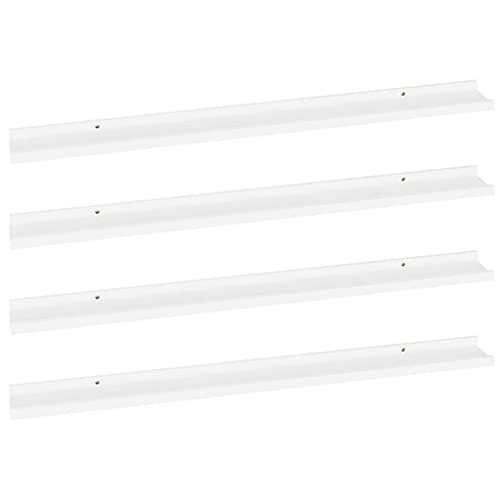 KTHLBRH Floating Shelves Badregal Wandregal Küche Kleines Regal Wand - Wandregale 4 STK. Weiß 100x9x3 cm für Balkon Badezimmer Wohnzimmer Küchen von KTHLBRH