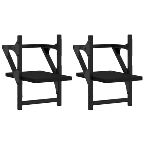 KTHLBRH Floating Shelves Badregal Wandregal Küche Kleines Regal Wand - Wandregale mit Stangen 2 STK. Schwarz 20x25x30 cm für Wohnzimmer Badezimmer Büro Balkon KTHLBRH Floating Shelves Badregal Wandregal Küche Kleines Regal Wand - Wandregale mit Stangen 2 STK. Schwarz 20x25x30 cm für Wohnzimmer Badezimmer Büro Balkon von KTHLBRH