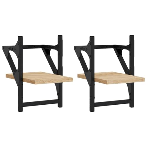 KTHLBRH Floating Shelves Badregal Wandregal Küche Kleines Regal Wand - Wandregale mit Stangen 2 STK. Sonoma-Eiche 20x25x30 cm für Wohnzimmer Badezimmer Büro Balkon KTHLBRH Floating Shelves Badregal Wandregal Küche Kleines Regal Wand - Wandregale mit Stangen 2 STK. Sonoma-Eiche 20x25x30 cm für Wohnzimmer Badezimmer Büro Balkon von KTHLBRH