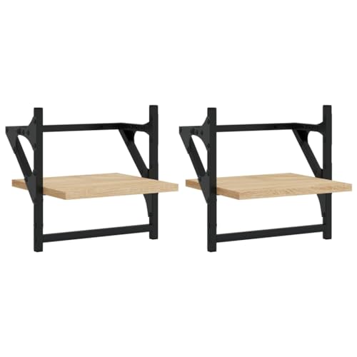 KTHLBRH Floating Shelves Badregal Wandregal Küche Kleines Regal Wand - Wandregale mit Stangen 2 STK. Sonoma-Eiche 30x25x30 cm für Wohnzimmer Badezimmer Büro Balkon KTHLBRH Floating Shelves Badregal Wandregal Küche Kleines Regal Wand - Wandregale mit Stangen 2 STK. Sonoma-Eiche 30x25x30 cm für Wohnzimmer Badezimmer Büro Balkon von KTHLBRH
