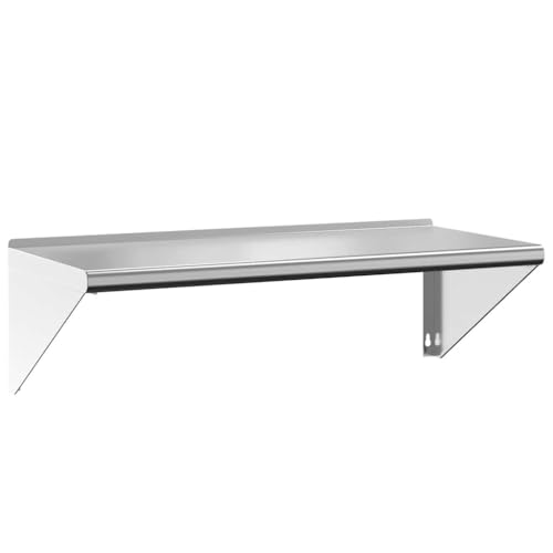 KTHLBRH Floating Shelves Küchenregal Wand Book Shelf Kleines Regal Wand - Wandregal 100x45x31 cm Silbern Edelstahl für Küchen Wohnzimmer Badezimmer Büro KTHLBRH Floating Shelves Küchenregal Wand Book Shelf Kleines Regal Wand - Wandregal 100x45x31 cm Silbern Edelstahl für Küchen Wohnzimmer Badezimmer Büro von KTHLBRH
