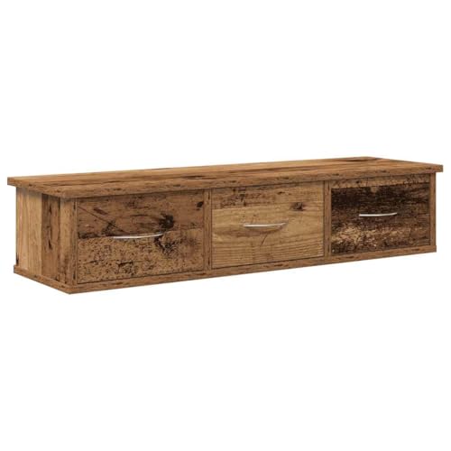 KTHLBRH Floating Shelves Küchenregal Wand Book Shelf Kleines Regal Wand - Wandschrank Altholz-Optik 88x26x18,5 cm Holzwerkstoff für Balkon Schlafzimmer Wohnzimmer Badezimmer von KTHLBRH