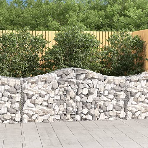 KTHLBRH Gabionen mit Hochbogen 4 STK. pflanztopf Outdoor pflanzentopf for Terrasse Innen 200x50x80/100 cm Verzinktes Eisen von KTHLBRH