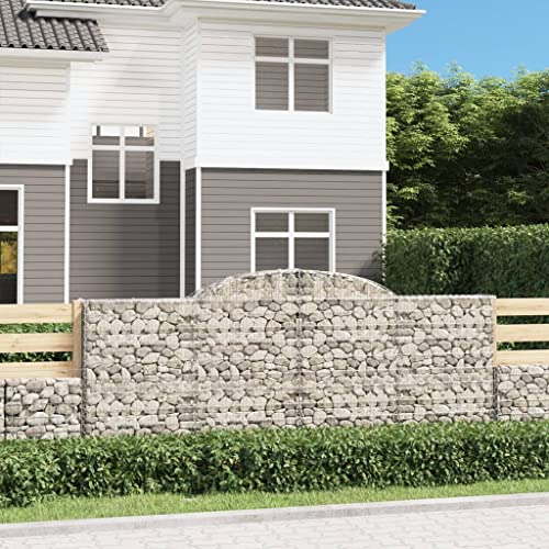 KTHLBRH Gabionen mit Hochbogen 9 STK. blumenkübel Outdoor pflanzkübel for Terrasse Garten 300x50x120/140cm Verzinktes Eisen von KTHLBRH