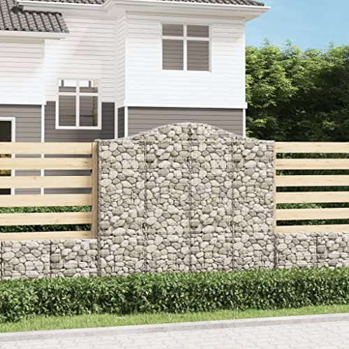 KTHLBRH Gabionen mit Hochbogen blumenkübel Outdoor pflanzenkübel for Außen Terrasse 11 STK 200x30x180/200cm Verzinktes Eisen von KTHLBRH
