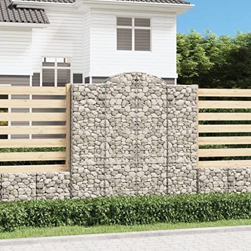 KTHLBRH Gabionen mit Hochbogen pflanzentopf pflanztopf Outdoor for Terrasse Innen 11Stk. 200x50x200/220cm Verzinktes Eisen von KTHLBRH