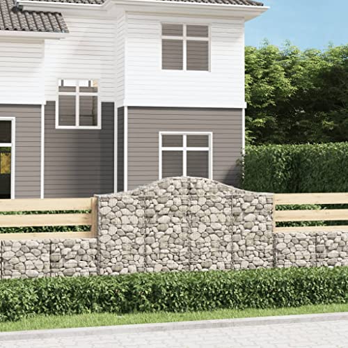 KTHLBRH Gabionen mit Hochbogen pflanzkübel pflanzenkübel for Außen Garten 18Stk. 200x30x120/140cm Verzinktes Eisen von KTHLBRH