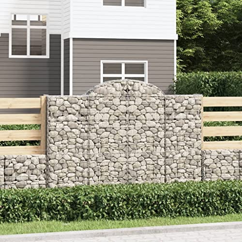 KTHLBRH Gabionen mit Hochbogen pflanztopf Outdoor pflanzentopf for Innen Außen 18Stk. 200x30x140/160cm Verzinktes Eisen von KTHLBRH