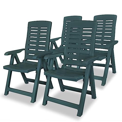 KTHLBRH Garten-Liegestühle 4 STK. Kunststoff Grün, Terrassenstühle Freizeitstühle Balkonstühle Outdoor-Stühle für Garten, Rasen, Terrasse von KTHLBRH