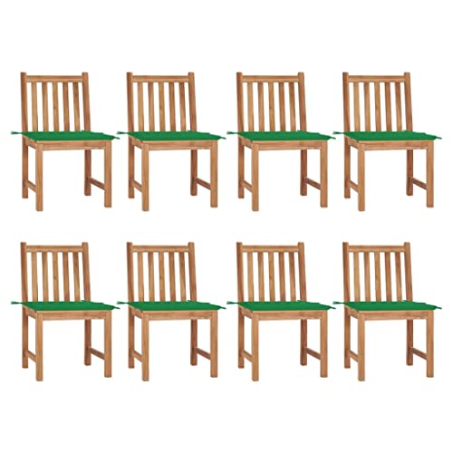 KTHLBRH Gartenstühle 8 STK. mit Kissen Massivholz Teak, Outdoor-Stühle Freizeitstühle Terrassenstühle Balkonstühle für Garten, Rasen, Terrasse von KTHLBRH