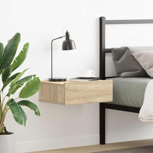KTHLBRH Hängender Nachttisch Sonoma-Eiche Bedside Table nachtschrank for Schlafzimmer Wohnzimmer 40x30x15 cm Holzwerkstoff KTHLBRH Hängender Nachttisch Sonoma-Eiche Bedside Table nachtschrank for Schlafzimmer Wohnzimmer 40x30x15 cm Holzwerkstoff von KTHLBRH