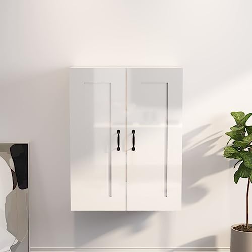 KTHLBRH Hängeschrank Hochglanz-Weiß kleiderschrank kommoden for Büro Wohnzimmer 69,5x32,5x90 cm von KTHLBRH