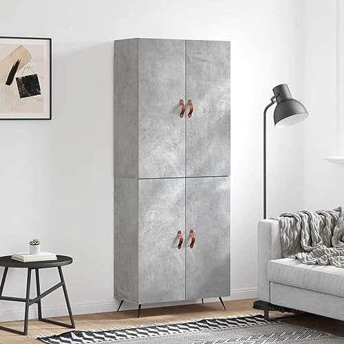 KTHLBRH Highboard Betongrau gartenschrank Schrank for Wohnzimmer Schlafzimmer 69,5x34x180 cm Holzwerkstoff von KTHLBRH
