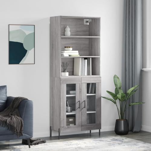 KTHLBRH Highboard Grau Sonoma Schrank gartenschrank for Büro Wohnzimmer 69,5x34x180 cm Holzwerkstoff KTHLBRH Highboard Grau Sonoma Schrank gartenschrank for Büro Wohnzimmer 69,5x34x180 cm Holzwerkstoff von KTHLBRH