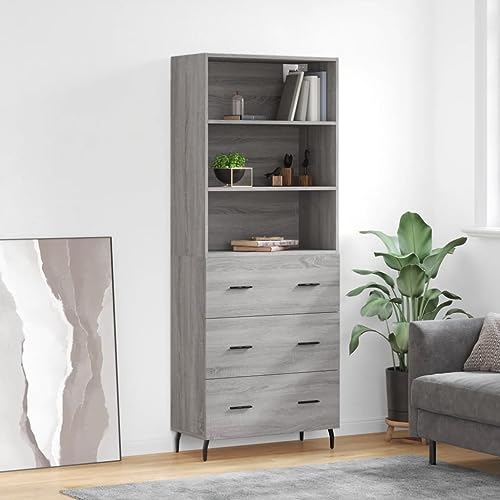 KTHLBRH Highboard Grau Sonoma flurschrank sideboards for Innenraum Büro 69,5x34x180 cm Holzwerkstoff KTHLBRH Highboard Grau Sonoma flurschrank sideboards for Innenraum Büro 69,5x34x180 cm Holzwerkstoff von KTHLBRH