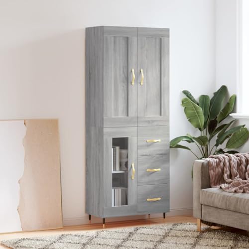 KTHLBRH Highboard Grau Sonoma kommoden flurschrank for Schlafzimmer Wohnzimmer 69,5x34x180 cm Holzwerkstoff KTHLBRH Highboard Grau Sonoma kommoden flurschrank for Schlafzimmer Wohnzimmer 69,5x34x180 cm Holzwerkstoff von KTHLBRH