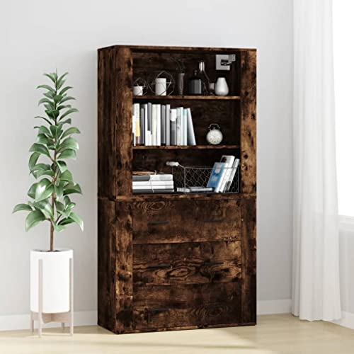 KTHLBRH Highboard Räuchereiche Holzwerkstoff gartenschrank gartenschrank for Schlafzimmer Büro von KTHLBRH