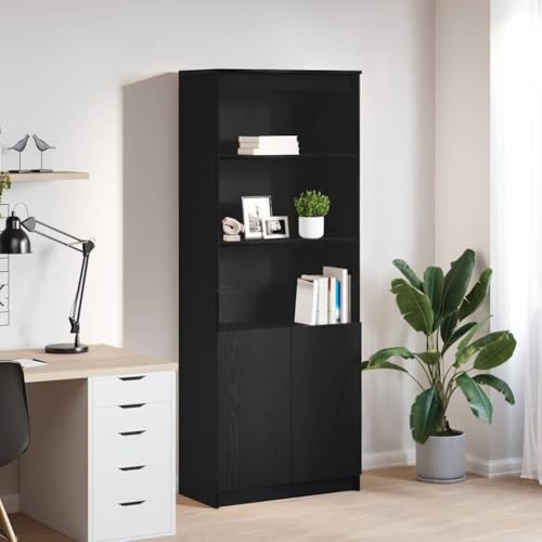 KTHLBRH Highboard Schwarz Eichen-Optik gartenschrank Schrank for Schlafzimmer Büro 70x35x180 cm Holzwerkstoff KTHLBRH Highboard Schwarz Eichen-Optik gartenschrank Schrank for Schlafzimmer Büro 70x35x180 cm Holzwerkstoff von KTHLBRH
