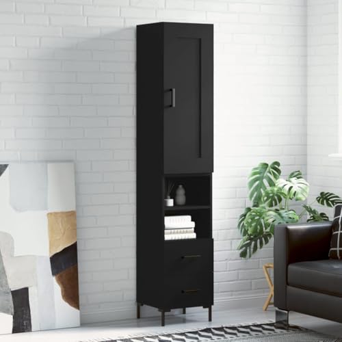 KTHLBRH Highboard Schwarz Schrank gartenschrank for Wohnzimmer Büro 34,5x34x180 cm Holzwerkstoff KTHLBRH Highboard Schwarz Schrank gartenschrank for Wohnzimmer Büro 34,5x34x180 cm Holzwerkstoff von KTHLBRH