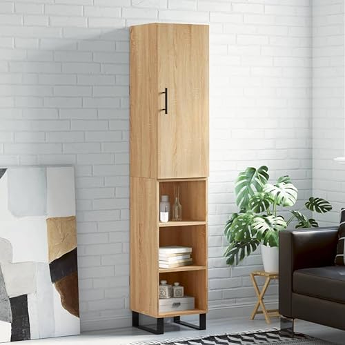 KTHLBRH Highboard Sonoma-Eiche gartenschrank gartenschrank for Innenraum Büro 34,5x34x180 cm Holzwerkstoff KTHLBRH Highboard Sonoma-Eiche gartenschrank gartenschrank for Innenraum Büro 34,5x34x180 cm Holzwerkstoff von KTHLBRH