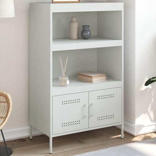 KTHLBRH Highboard Weiß kommoden gartenschrank for Schlafzimmer Wohnzimmer 68x39x113 cm Stahl von KTHLBRH