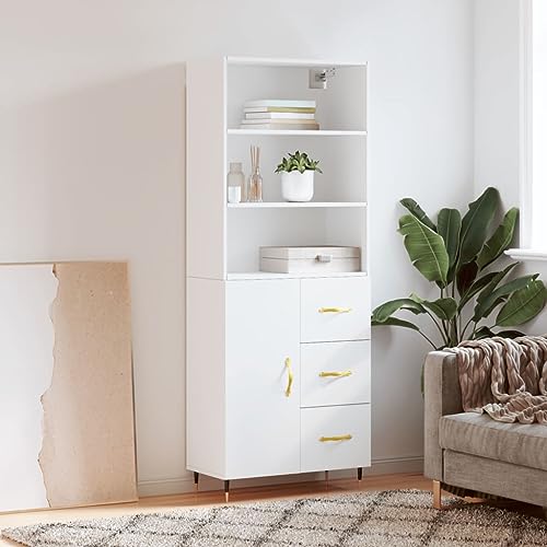 KTHLBRH Highboard Weiß sideboards flurschrank for Schlafzimmer Büro 69,5x34x180 cm Holzwerkstoff KTHLBRH Highboard Weiß sideboards flurschrank for Schlafzimmer Büro 69,5x34x180 cm Holzwerkstoff von KTHLBRH