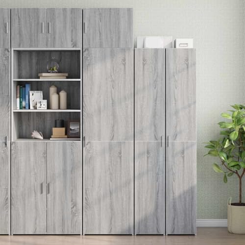 KTHLBRH Hochschrank Schmal Grau Sonoma kommoden gartenschrank for Innenraum Wohnzimmer 50x42,5x225 cm Holzwerkstoff von KTHLBRH